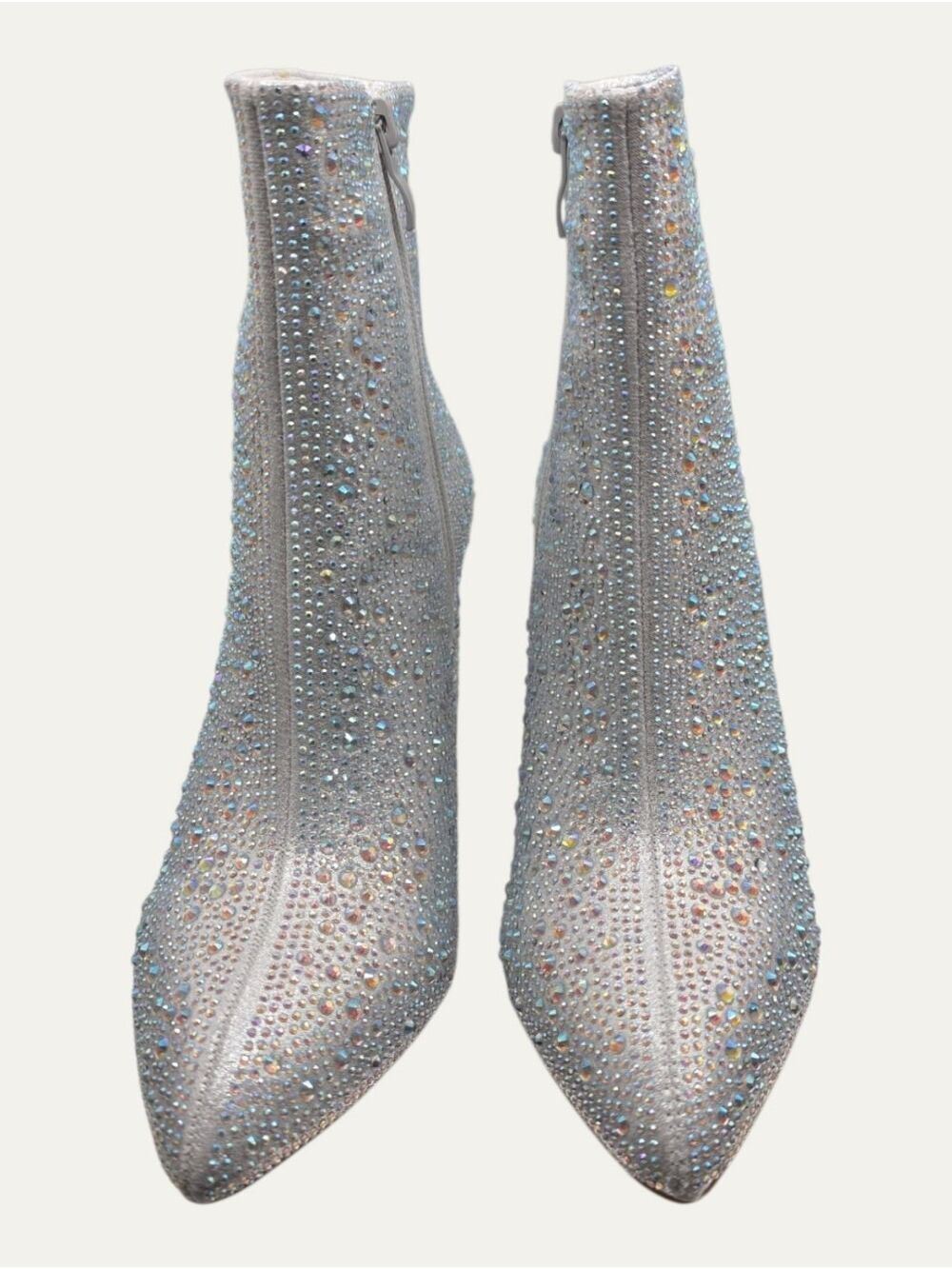 Top Moda Silver Rhinestone Ankle Boots Size 7.5 NIB Bridal Glam Western Glam